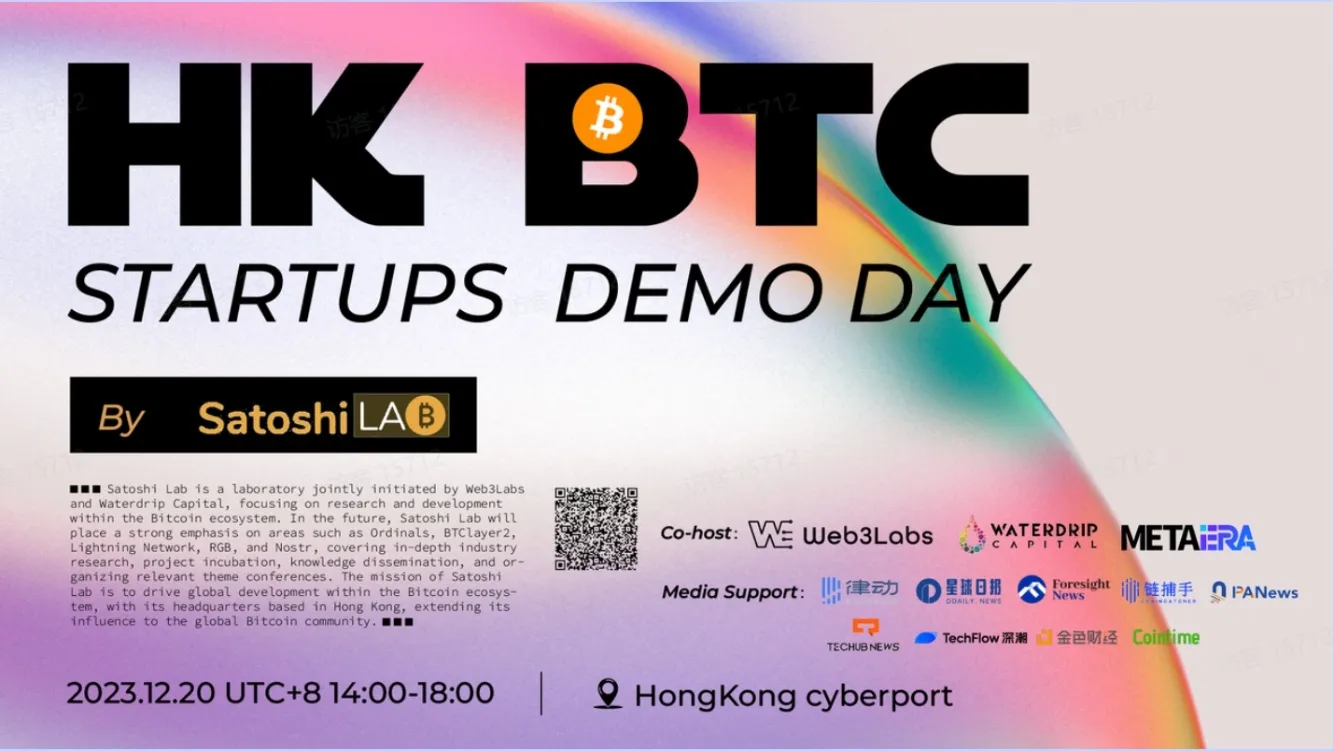 Satoshi Lab 将于 12 月 20 日在香港数码港举办比特币生态创业论坛以及Demo Day ，招募比特币生态创业团队报名