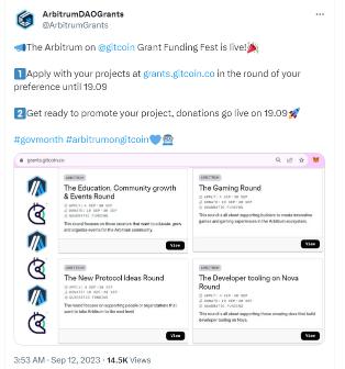 Arbitrum launches an ecosystem funding program, providing over 100 ...