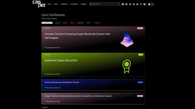 Casper Networkで11以上の開発者報酬プログラムが開始されました。 - ChainCatcher