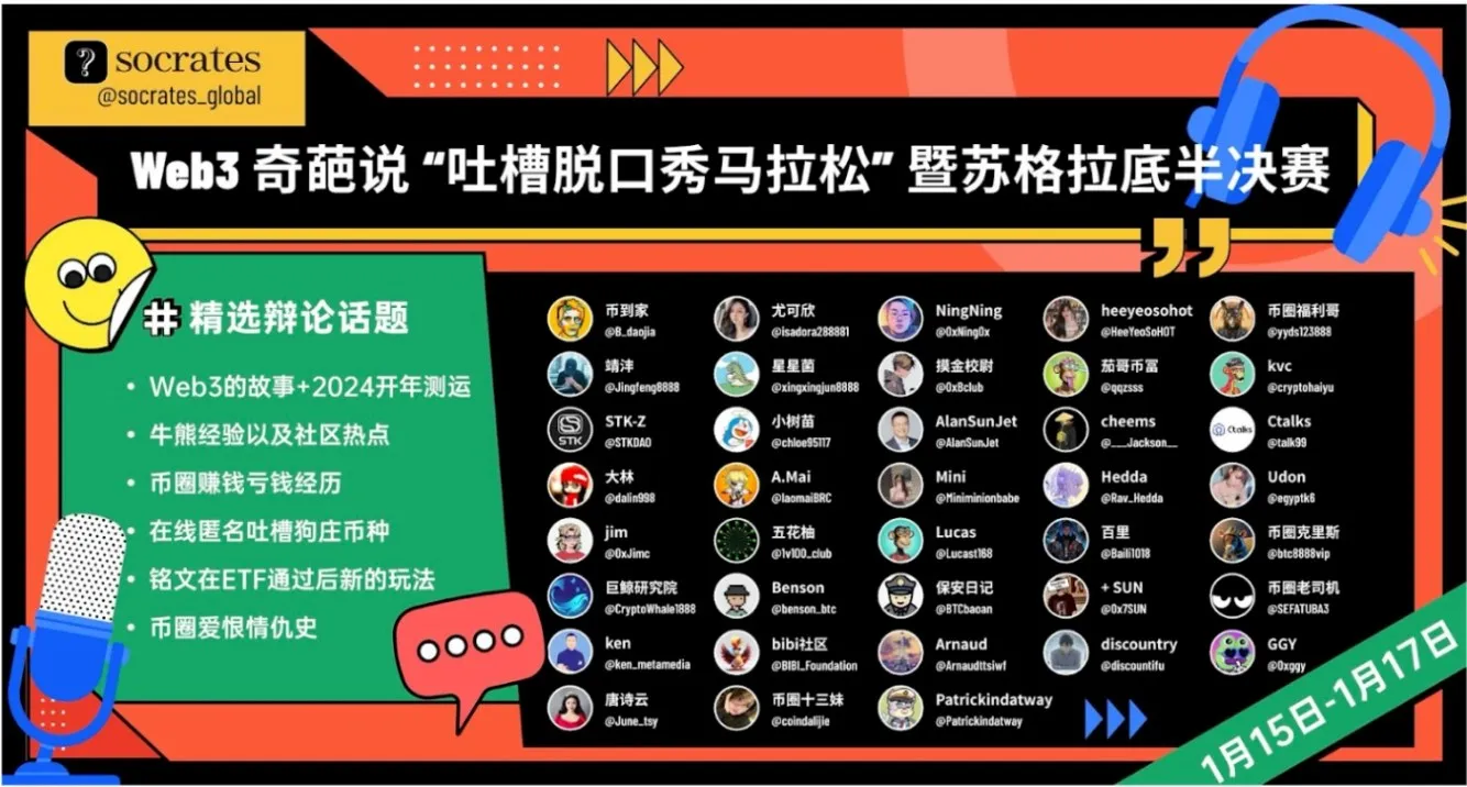 The innovative social platform Socrates launched the Web3 unique debate "Roast Talk Show Marathon."
