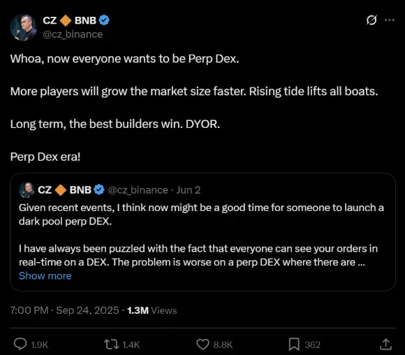 Aster 熱潮之後，未發幣的 Perp DEX 正在醞釀新一輪機會