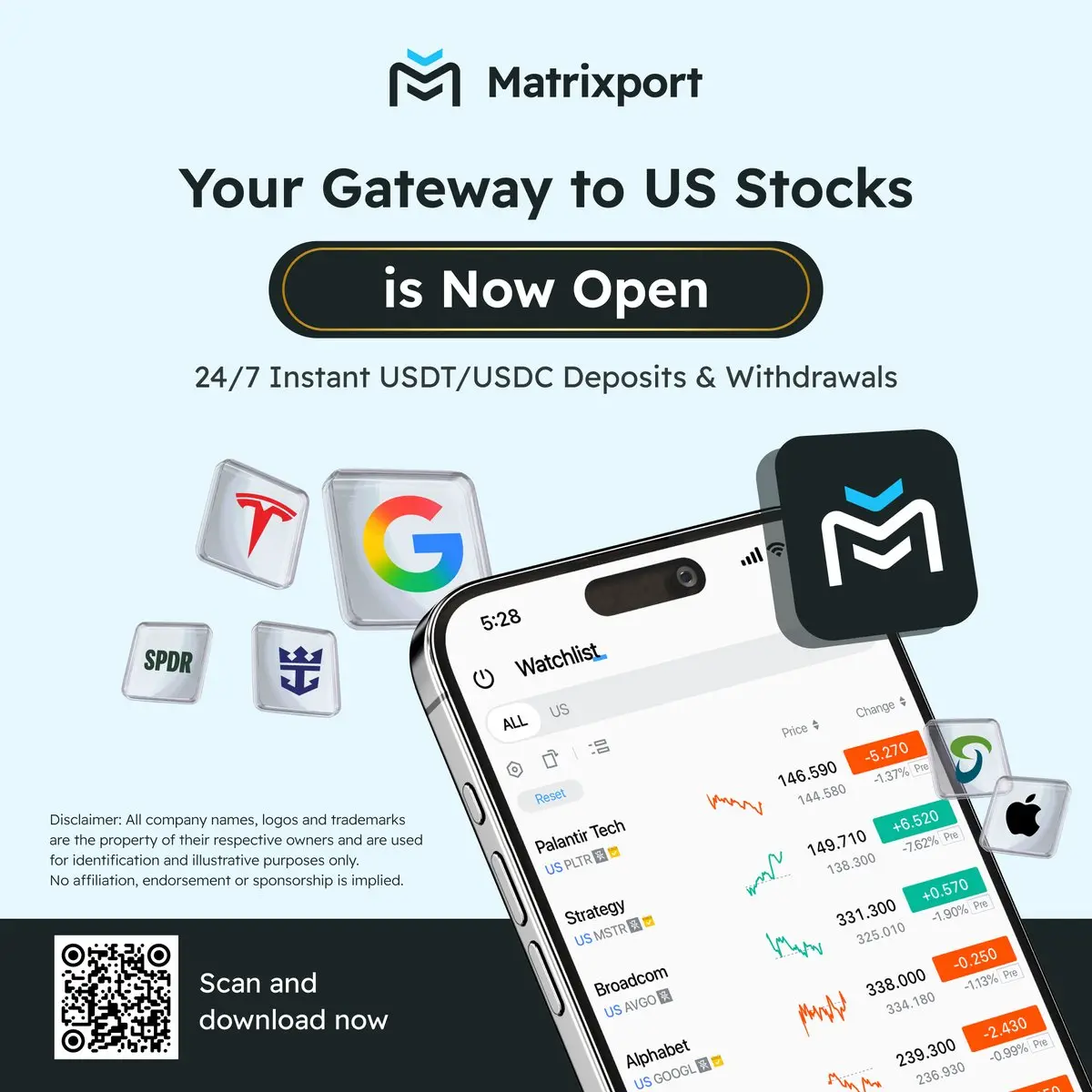 Matrixport officially opens direct trading of stablecoins for US stocks, building an industry-leading "digital assets + licensed brokerage" direct connection ecosystem