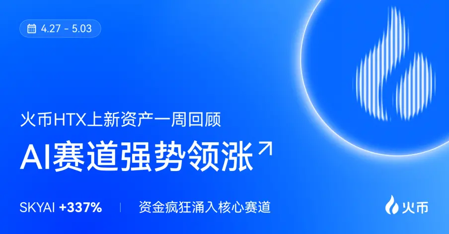 火币HTX上新资产一周回顾（4.27—5.3）：SKYAI+337%，资金疯狂涌入核心赛道
