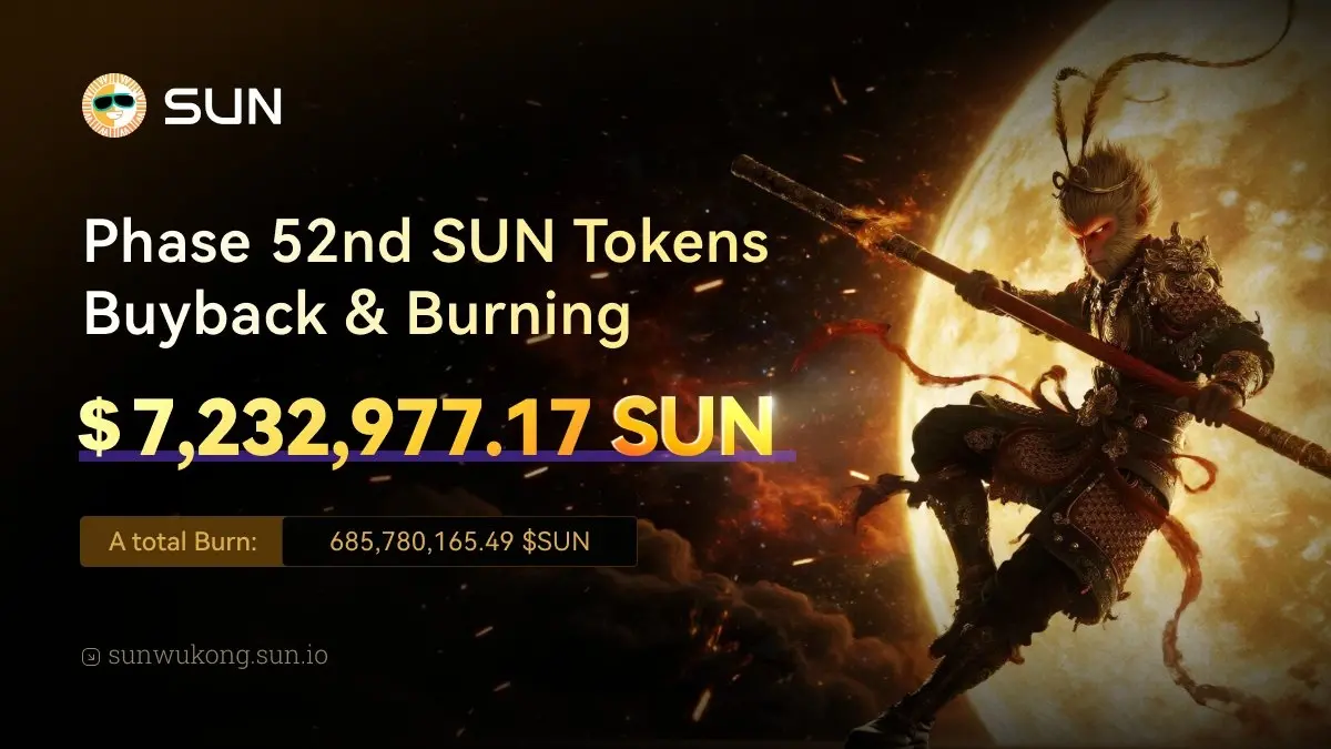SUN.io已连续完成52期回购销毁：累计销毁SUN超6.85亿枚，SunSwap生态集成全速推进 